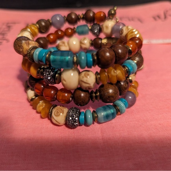 Chico's Jewelry - Chicos Multi-Colored Beaded Coil Bracelet